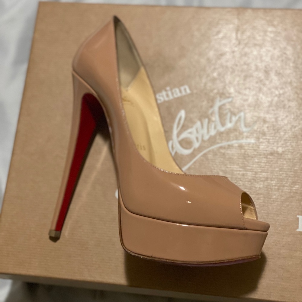 LADY PEEP 150 PATENT CALF - NUDE